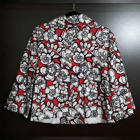 Hearts of Palm Cotton Floral Print Blazer Jacket - Picture 3 of 7